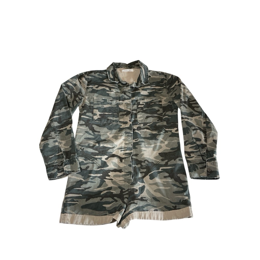 Mustard Seed Green Camo Utility Romper
